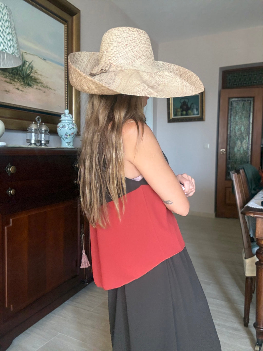 SOMBRERO RAFIA BEIGE TOSTADO