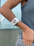 BRAZALETE PIEDRA PLATEADO