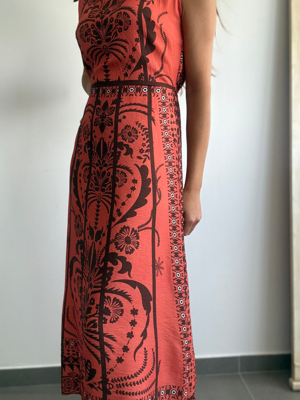 VESTIDO MOSAICO MELOCOTÓN