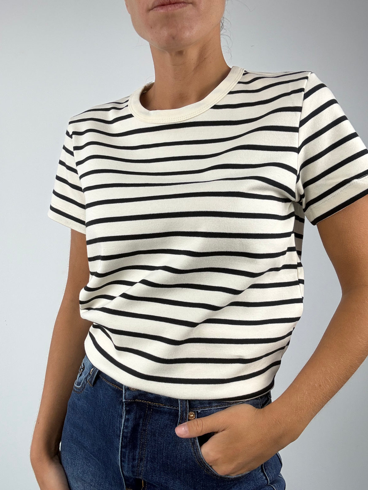 CAMISETA MARINA MARFIL