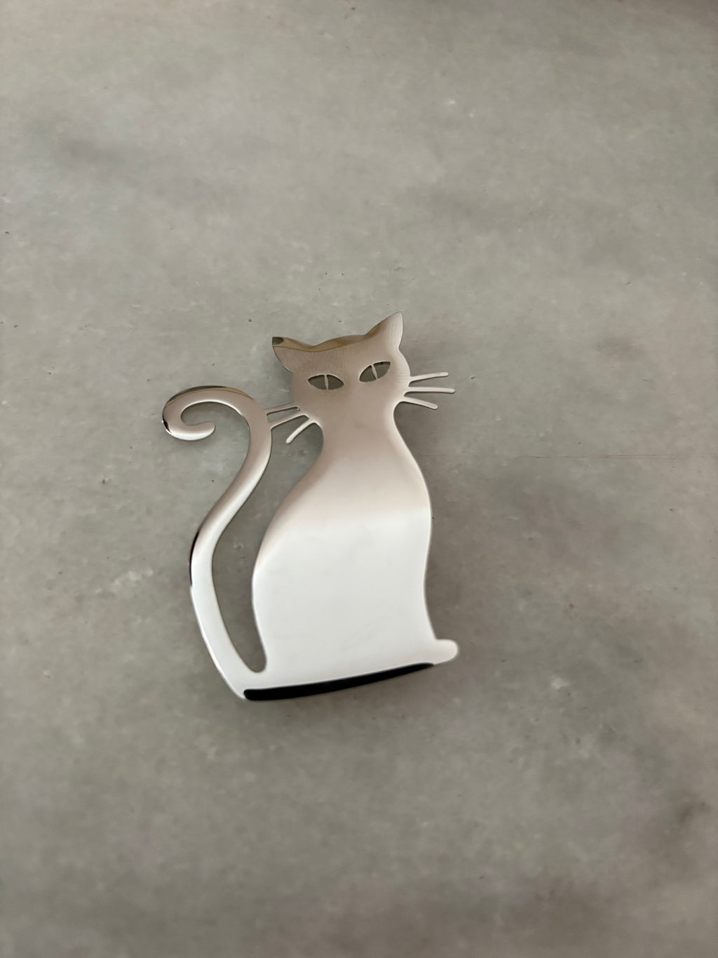 BROCHE GATO PLATEADO