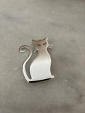 BROCHE GATO PLATEADO