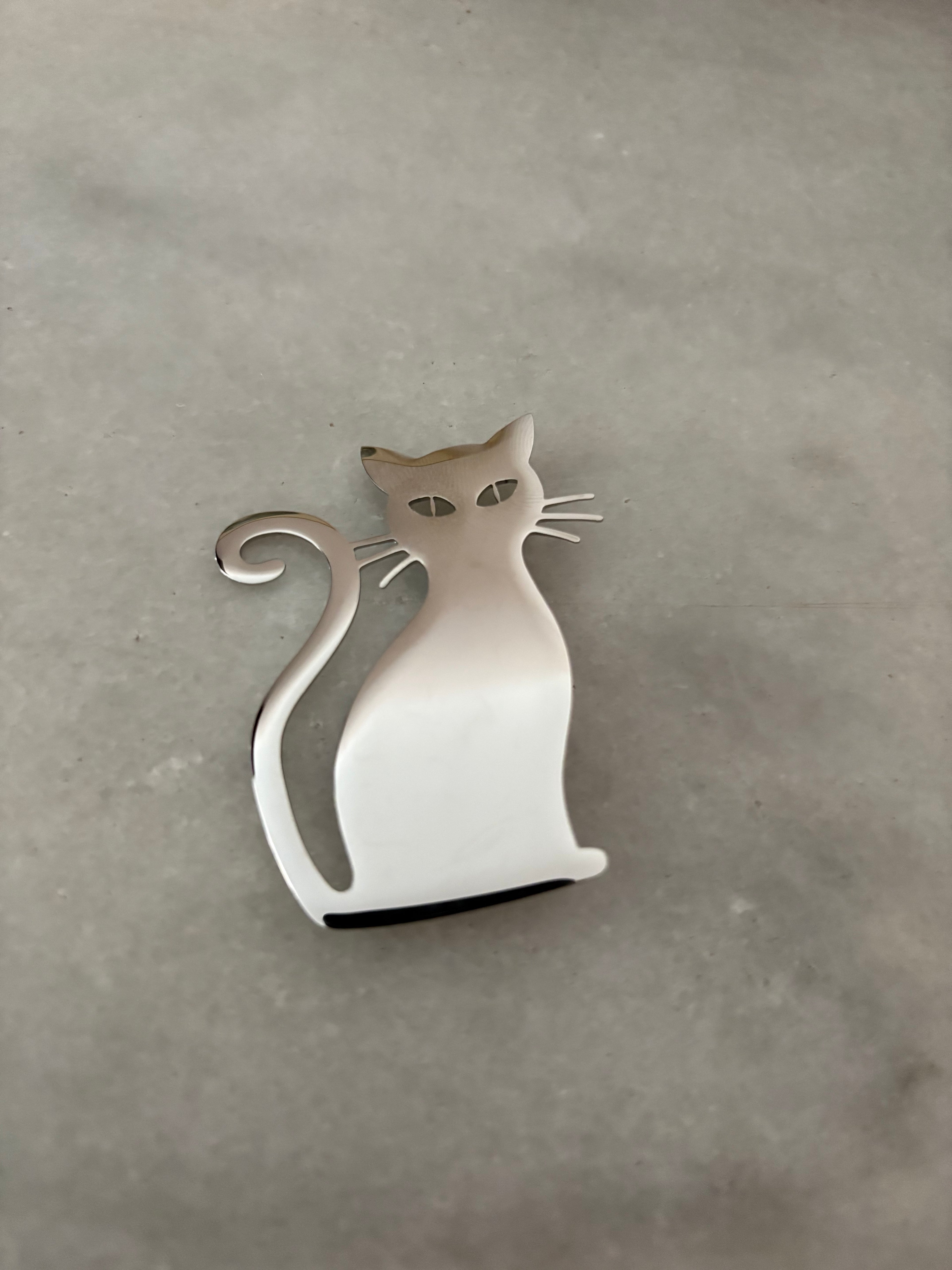 BROCHE GATO PLATEADO