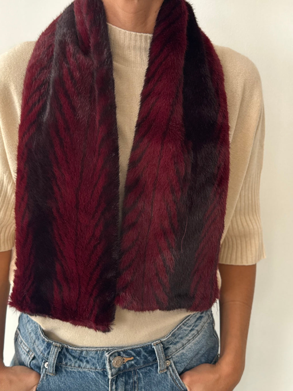 CUELLO JASPEADO BURDEOS