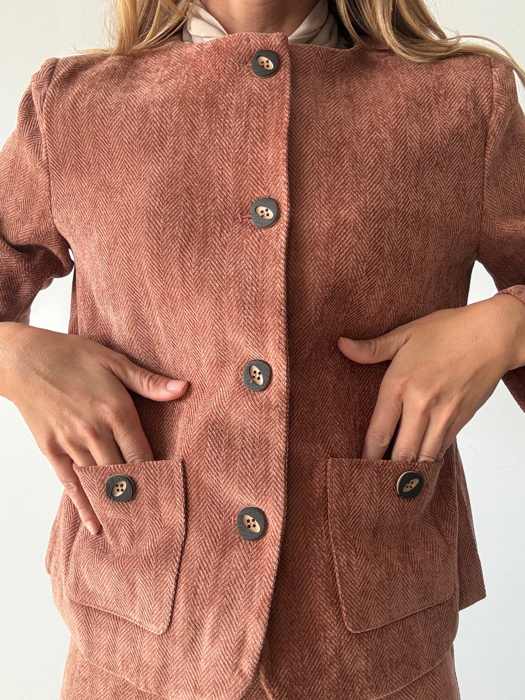 CHAQUETA ESPIGA MELOCOTON