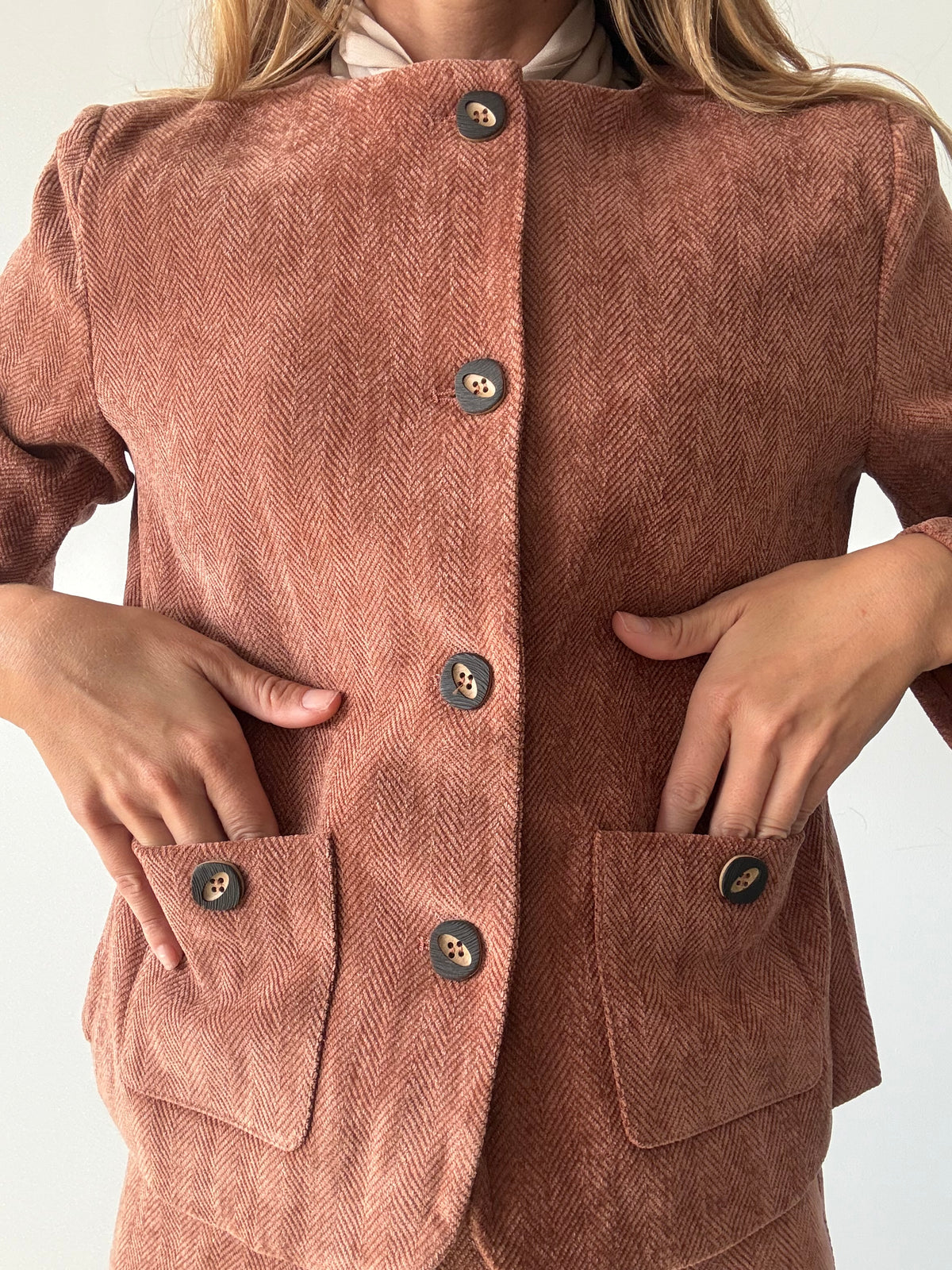 CHAQUETA ESPIGA MELOCOTON