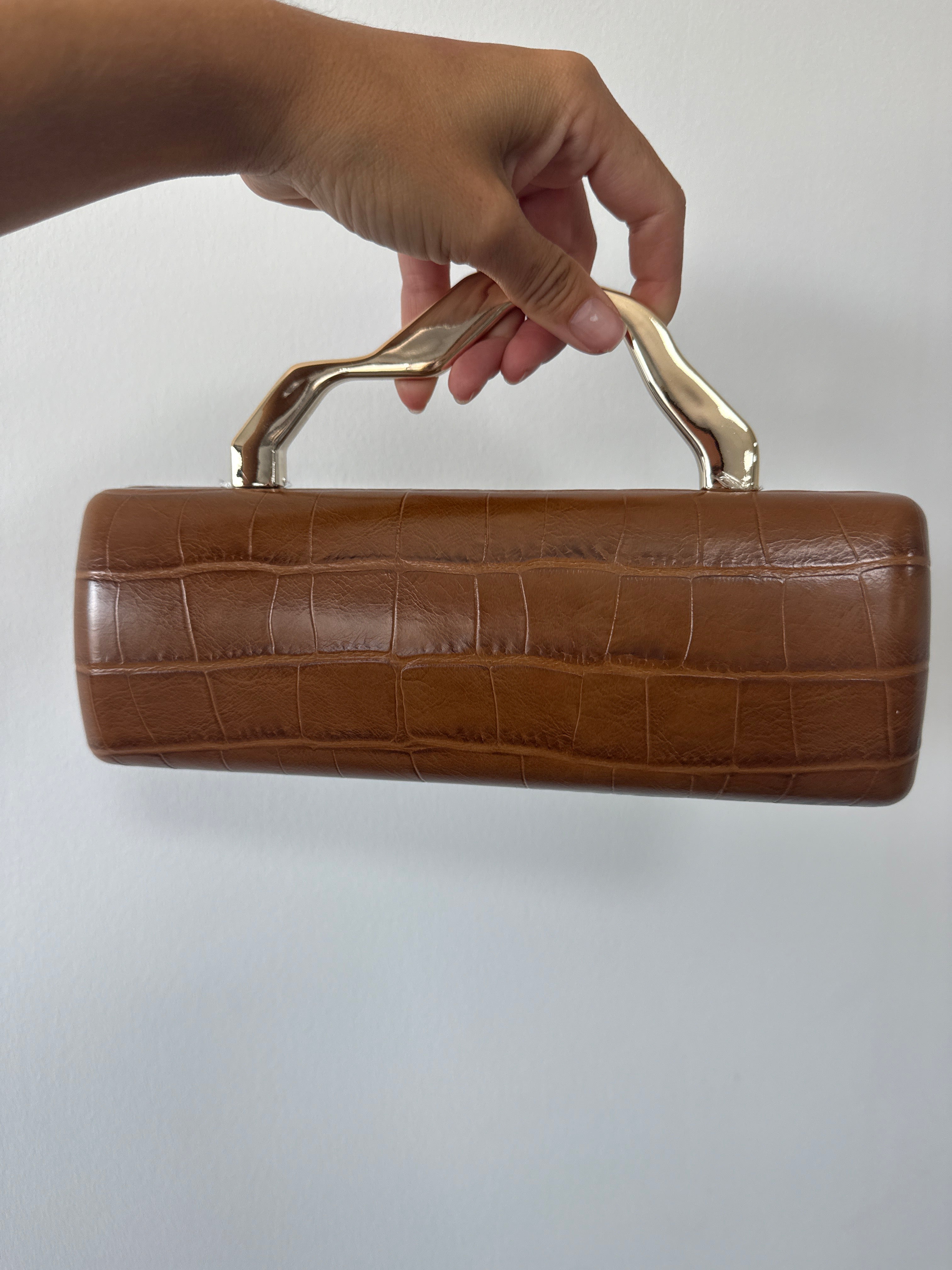 BOLSO COCODRILE CARAMELO
