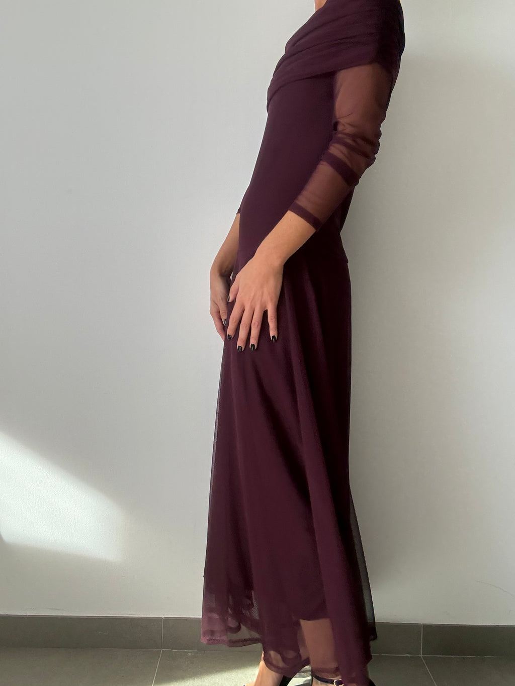 VESTIDO BALCÓN BERENJENA