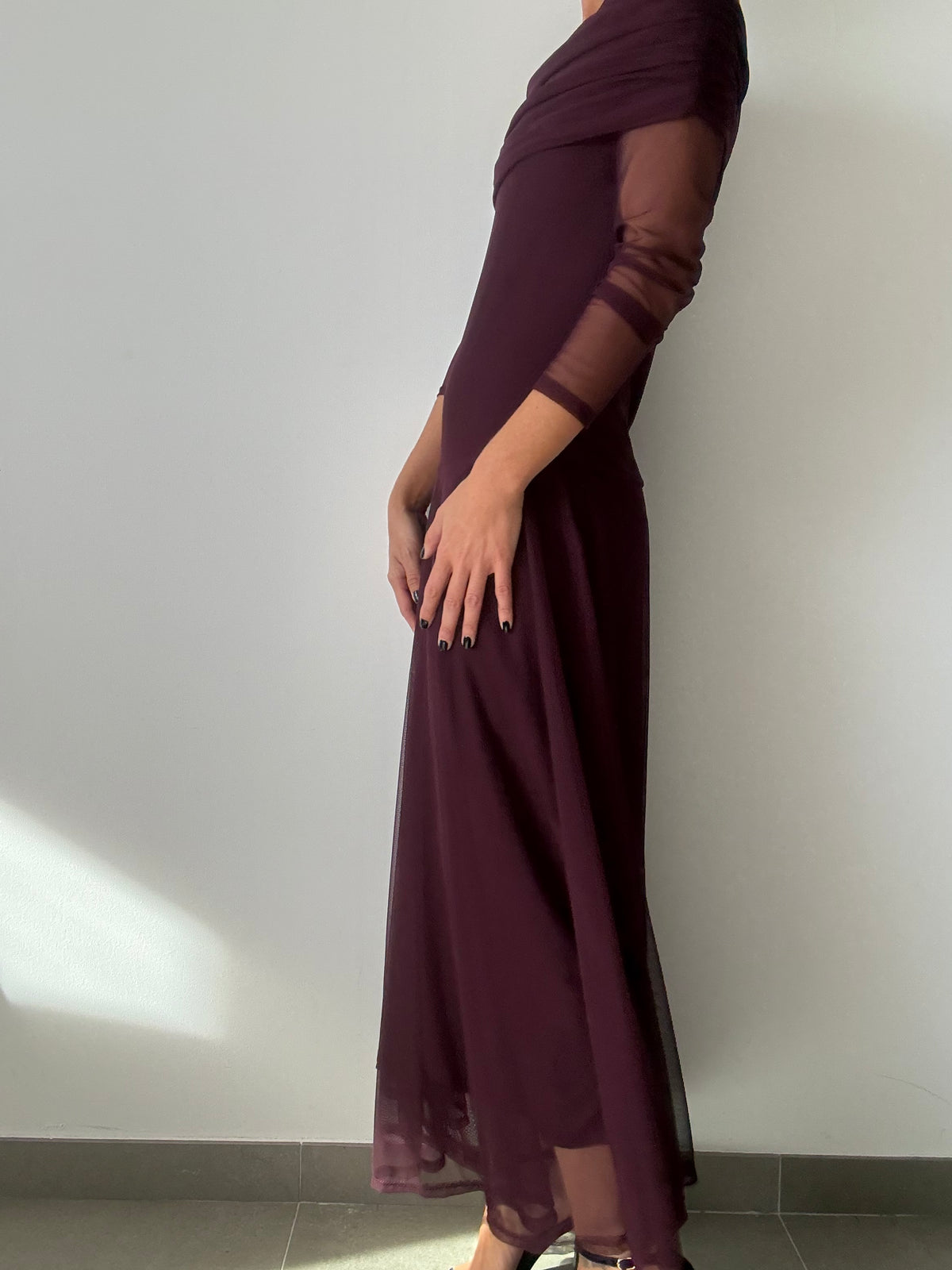 VESTIDO BALCÓN BERENJENA