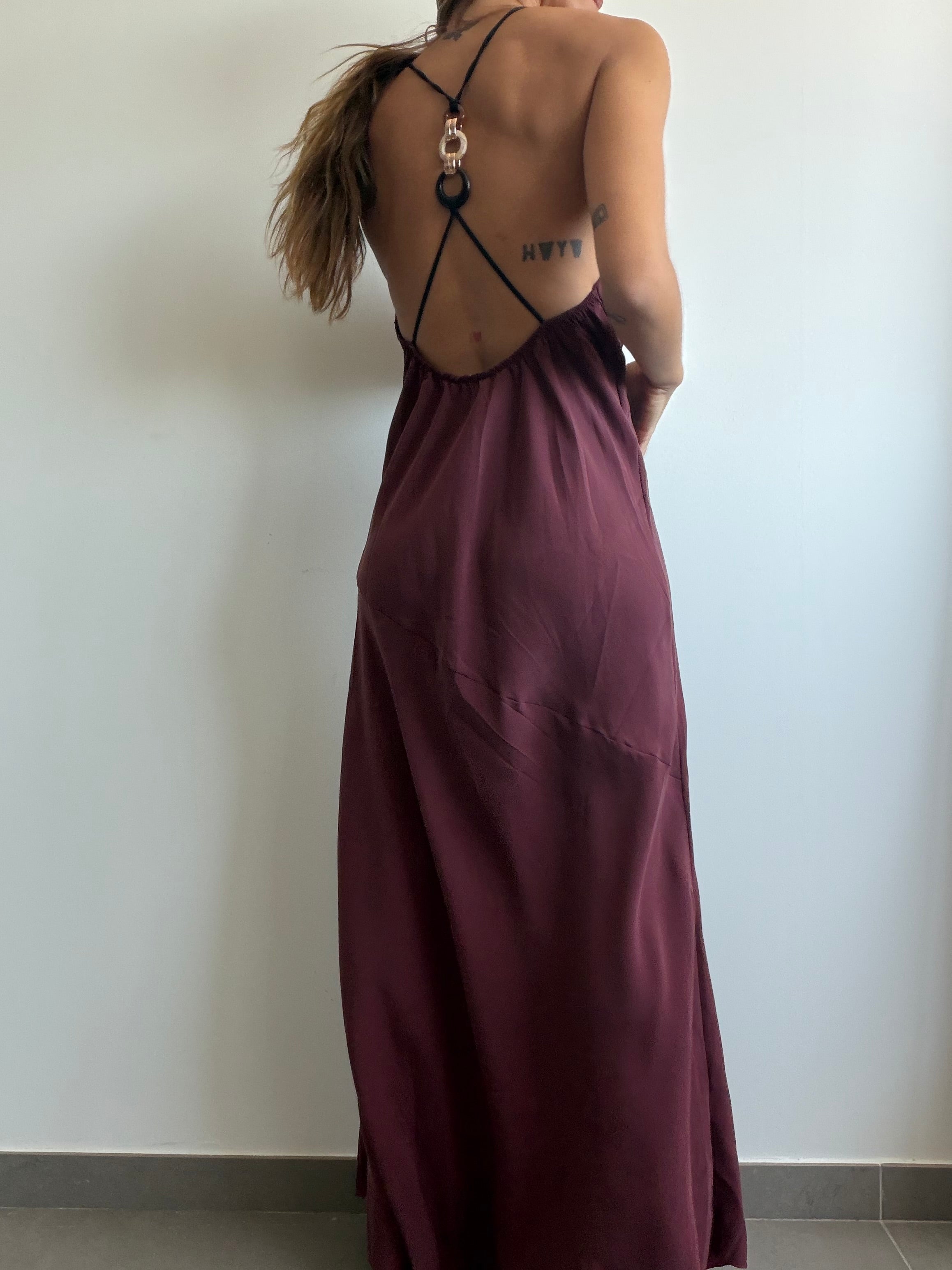 VESTIDO CASIA BURDEOS