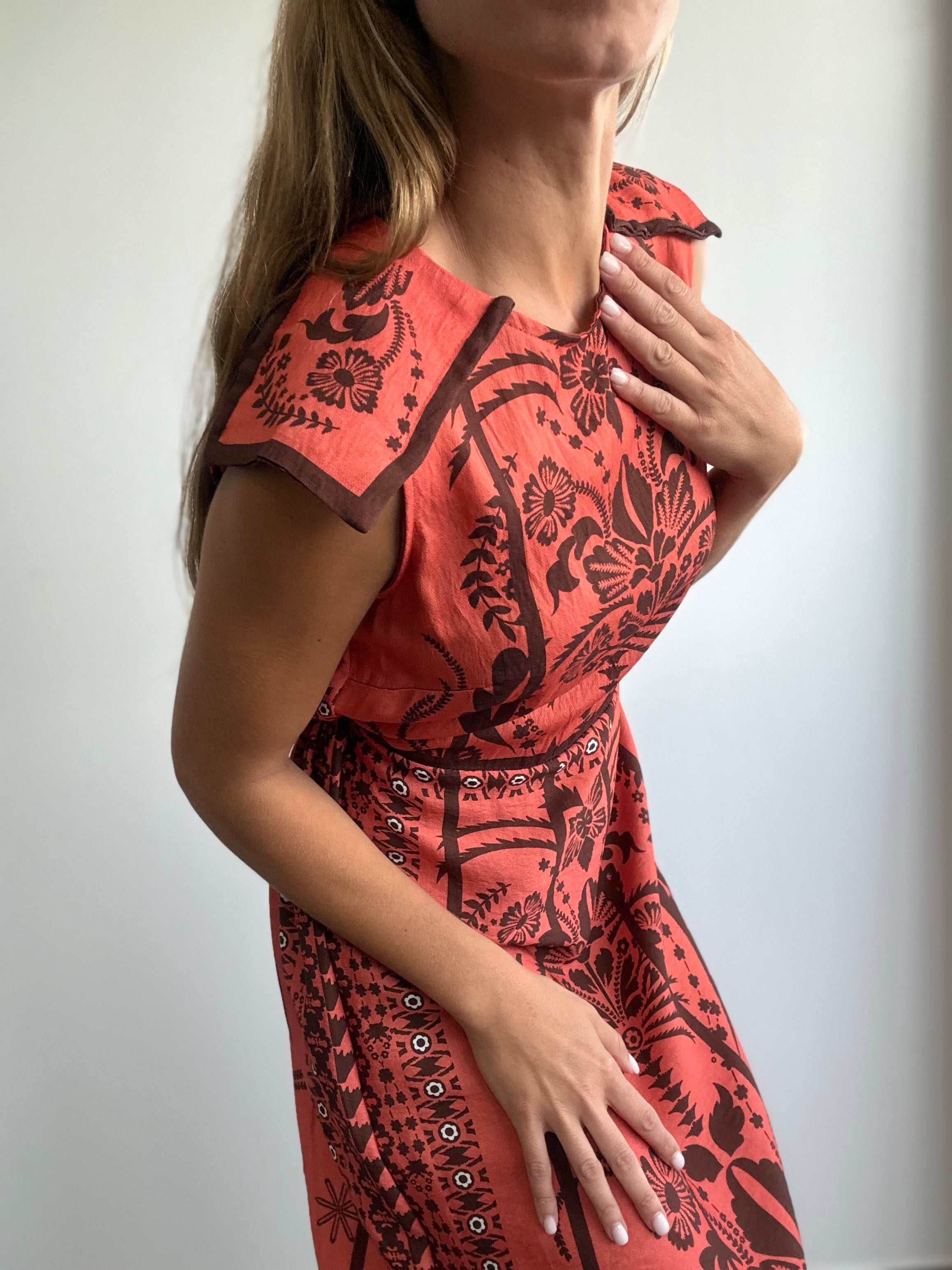 VESTIDO MOSAICO MELOCOTÓN