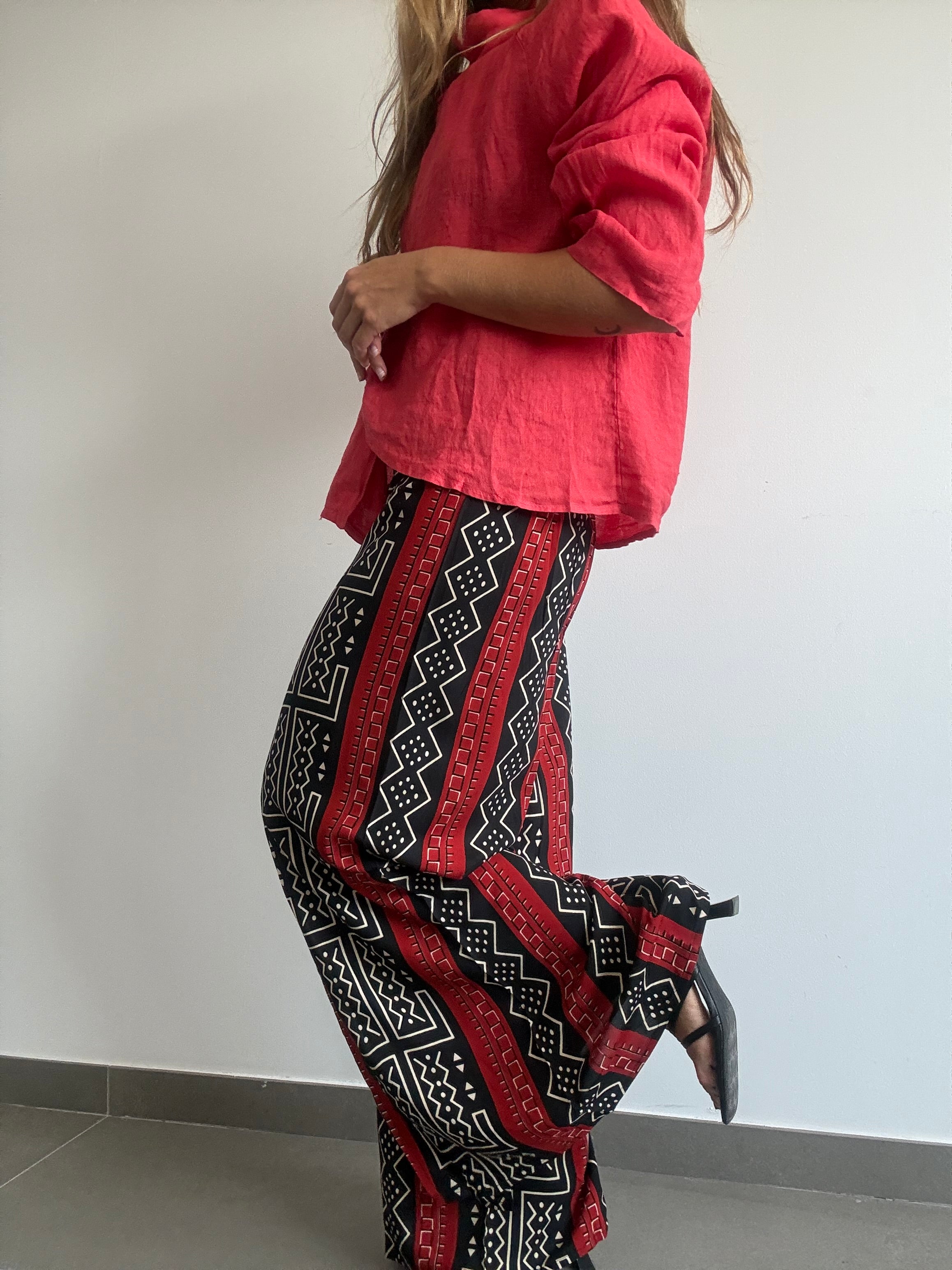 PANTALÓN RODAS NEGRO/ROJO