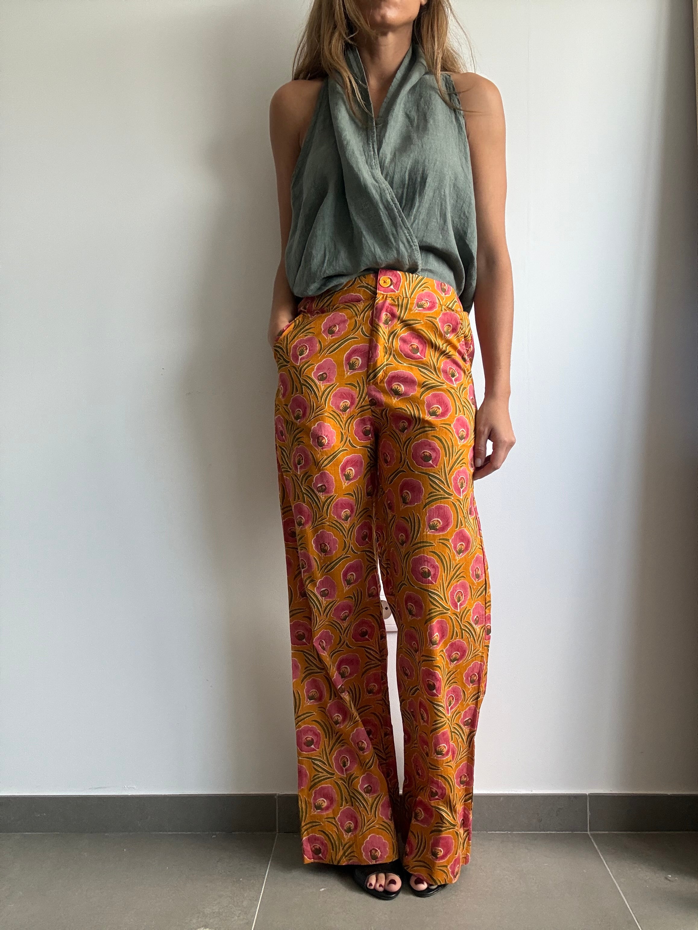 PANTALÓN FLORENTINA MOSTAZA