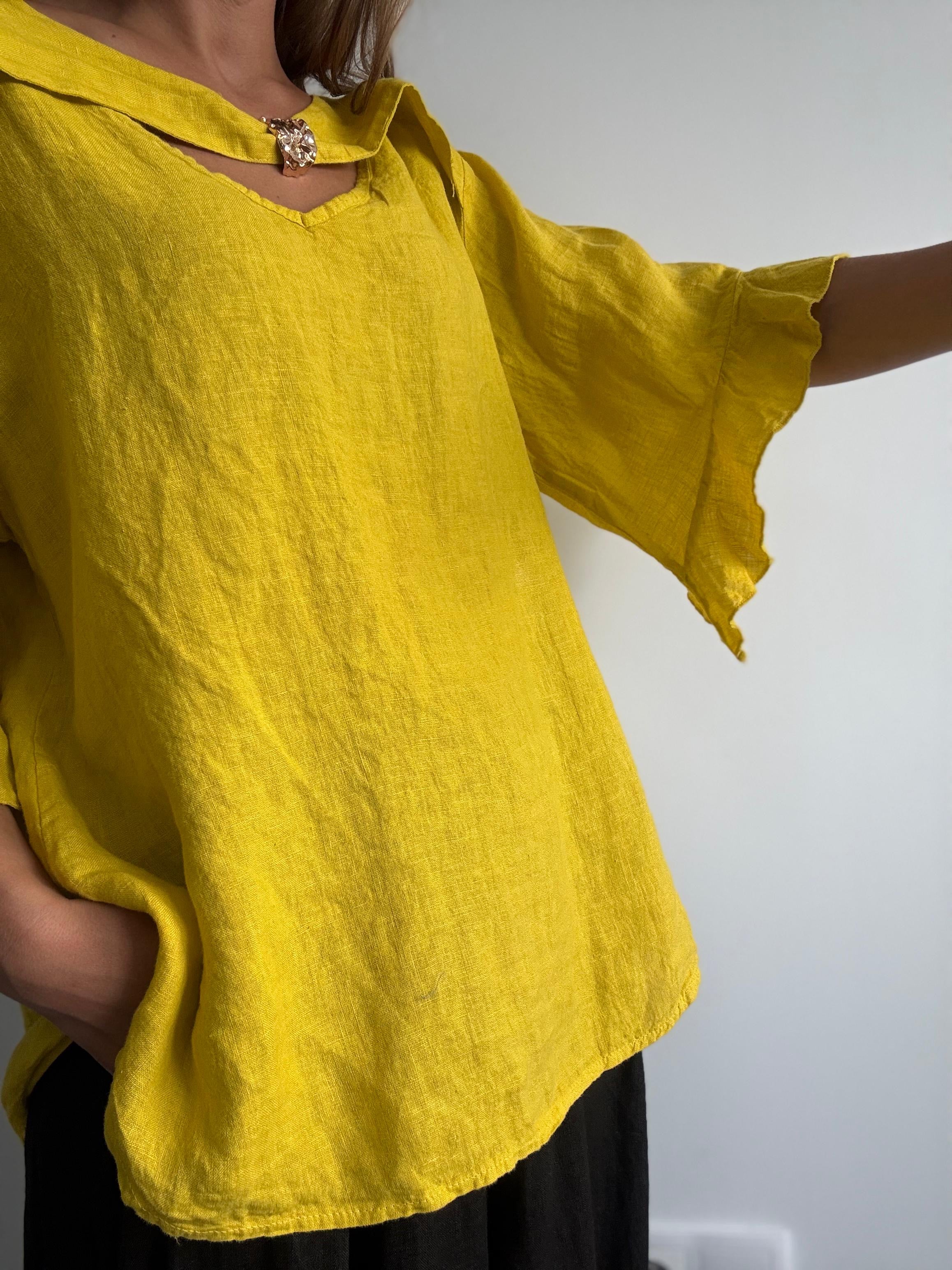 CAMISA PERDITA MOSTAZA