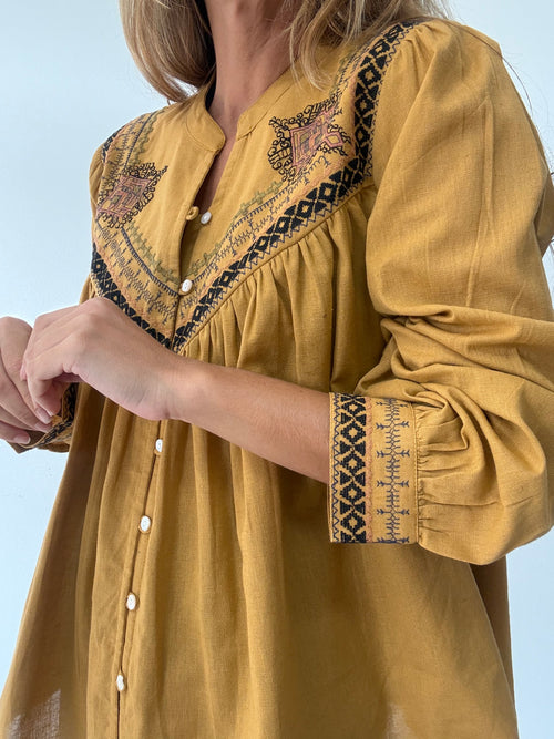 BLUSA MILA MOSTAZA