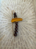 BROCHE LANZA MARRON-MOSTAZA