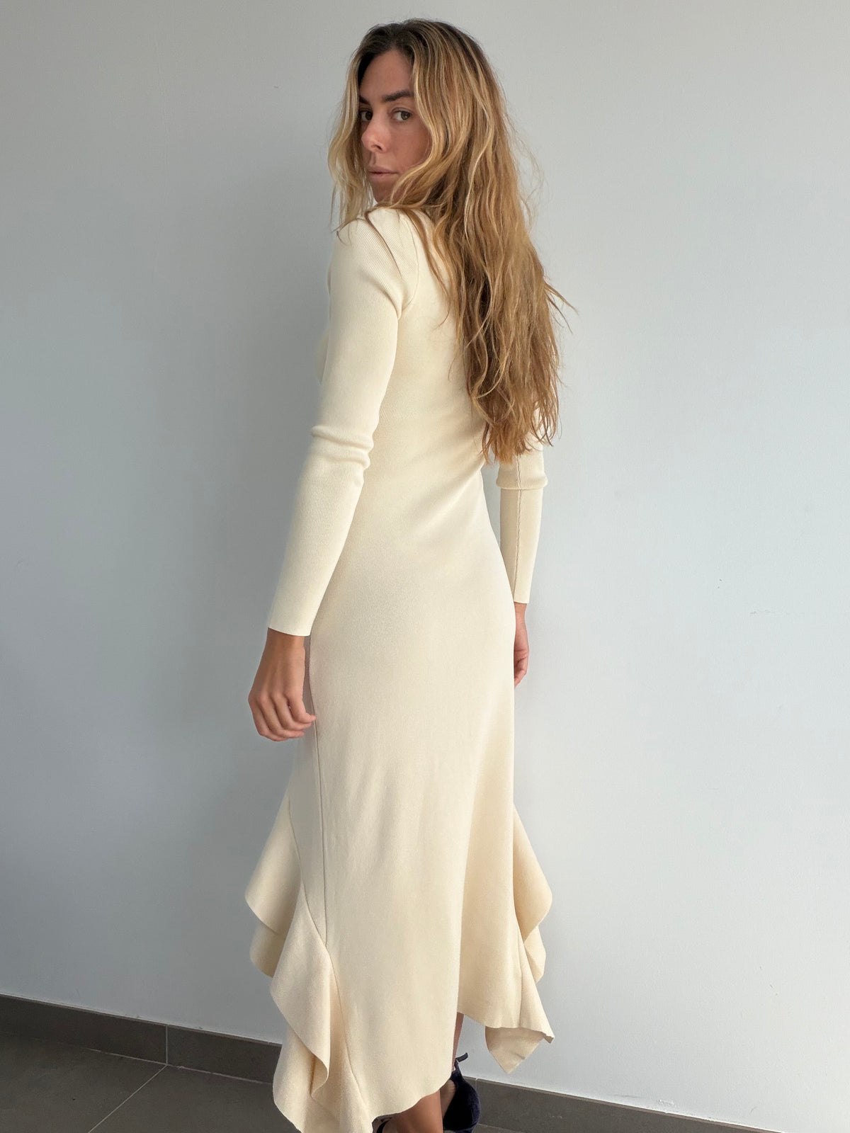 VESTIDO VUELO MARFIL