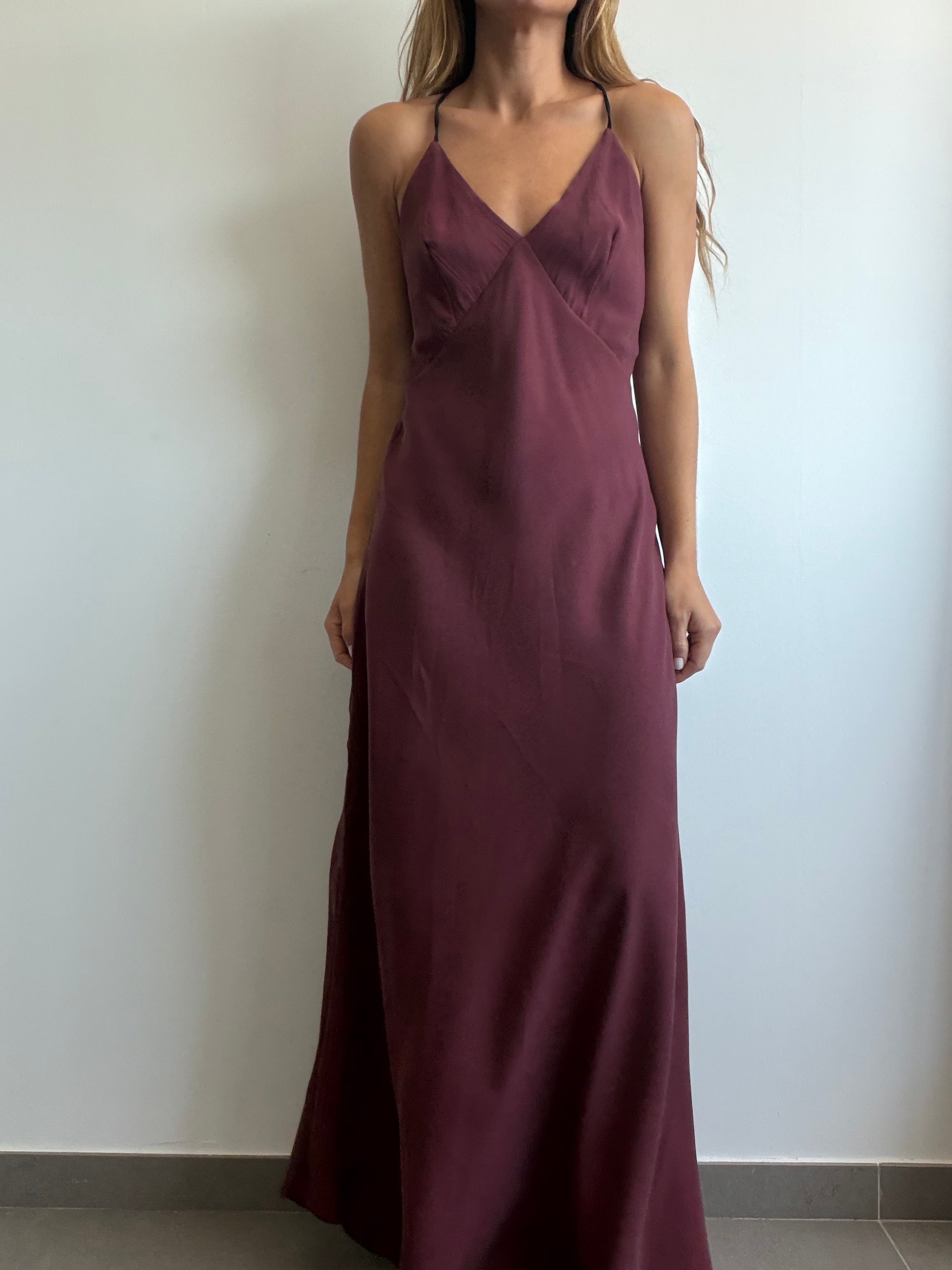 VESTIDO CASIA BURDEOS
