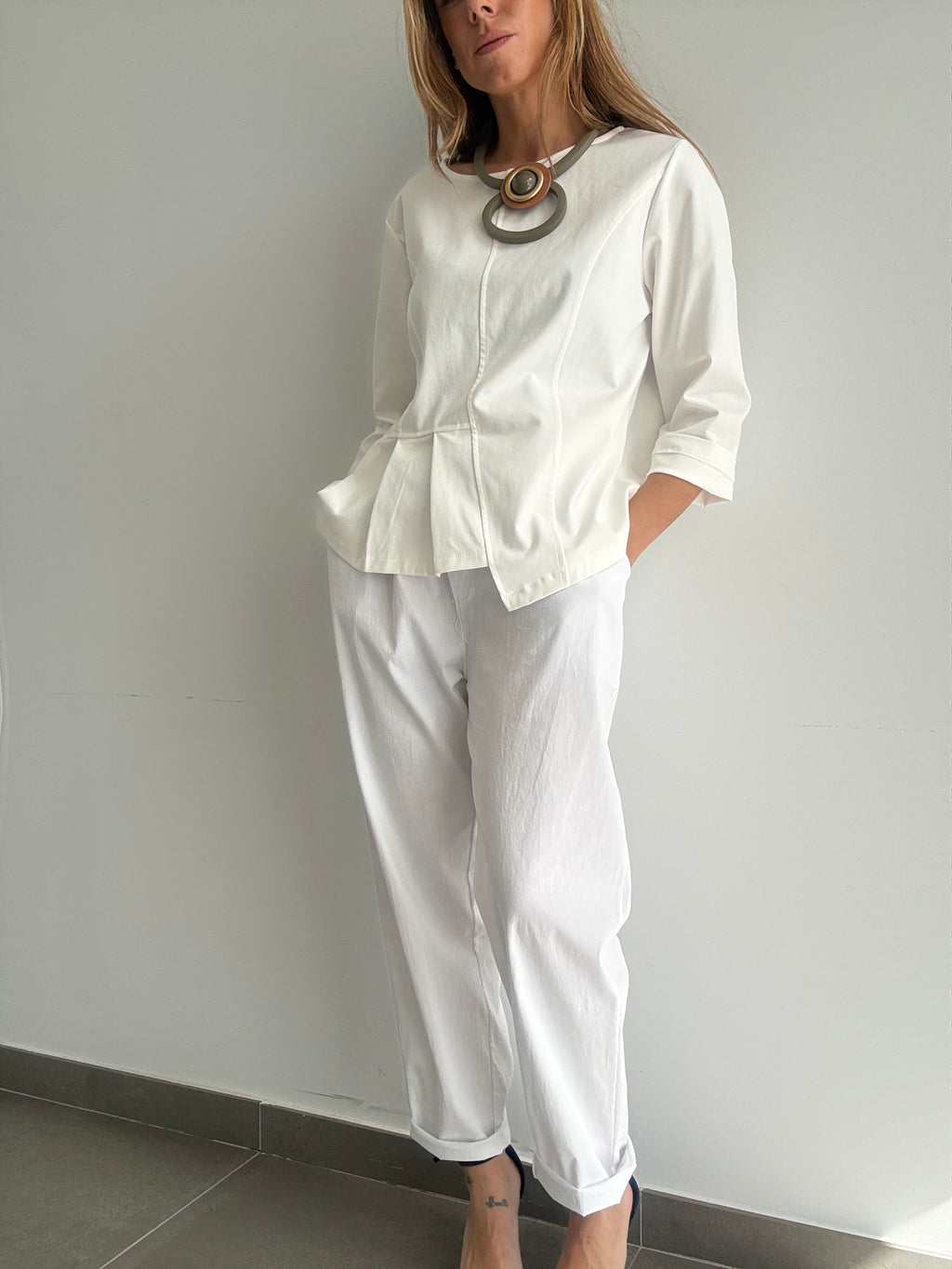 PANTALON PRINTE BLANCO