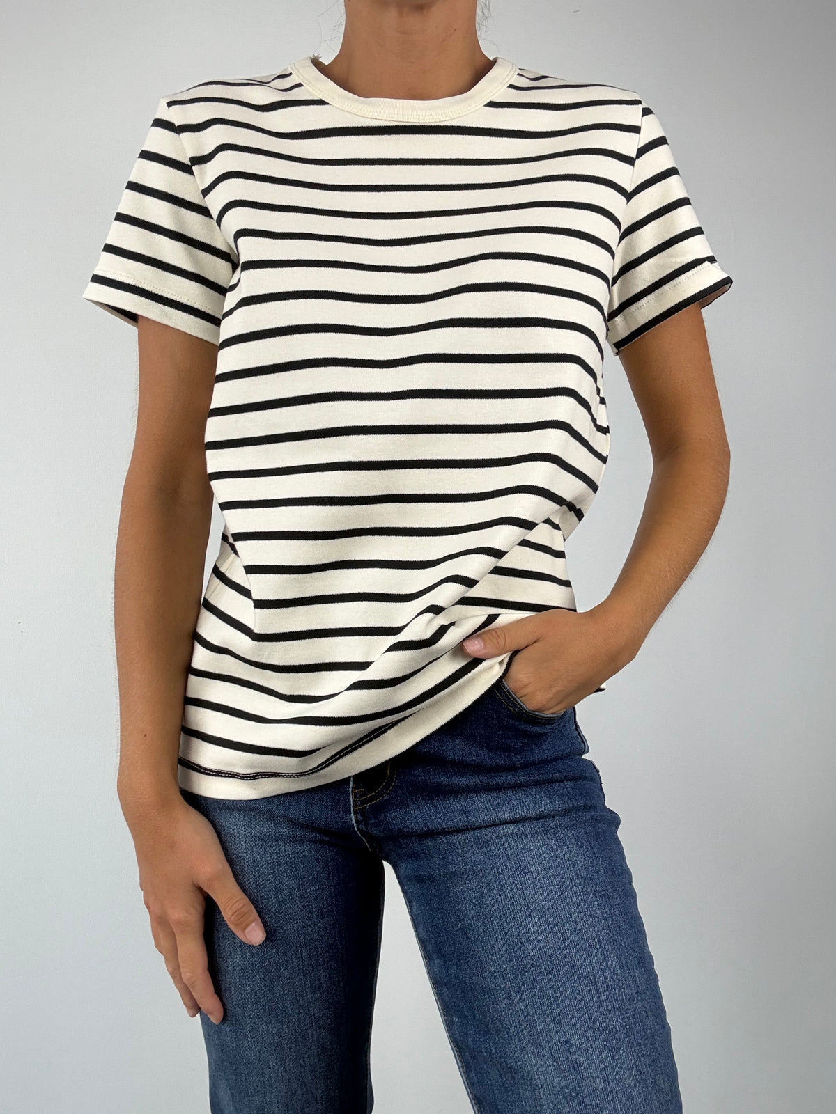 CAMISETA MARINA MARFIL