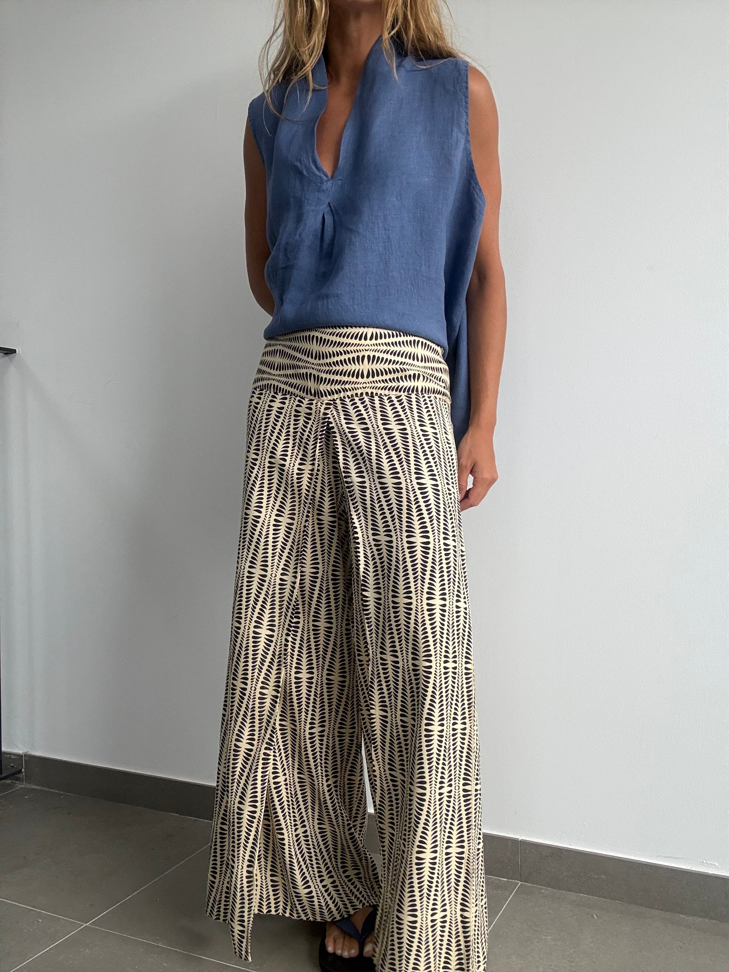 PANTALÓN RODAS BEIGE/NEGRO