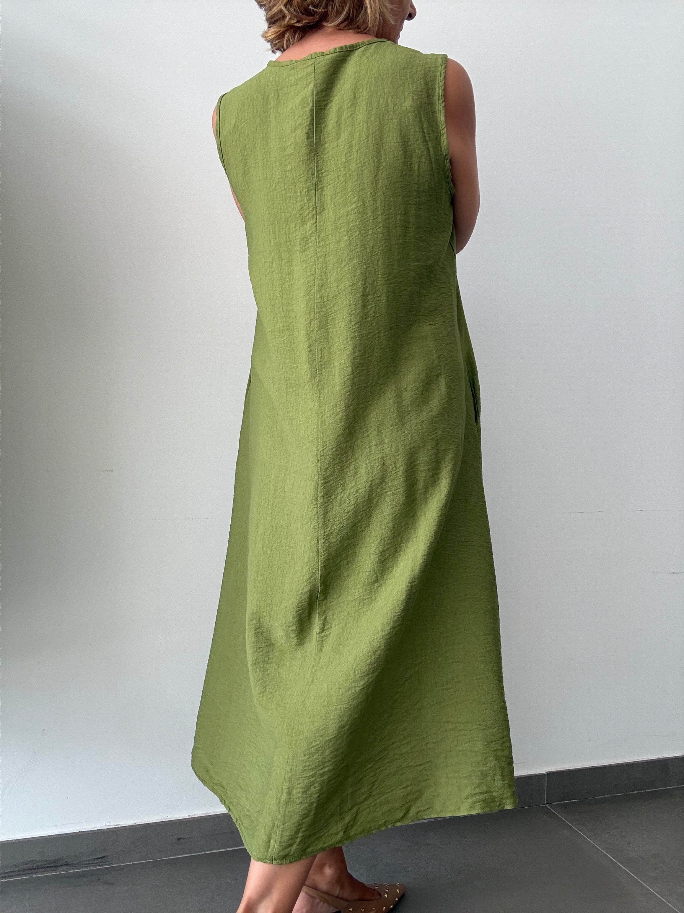 VESTIDO FRUNCIDO PISTACHO