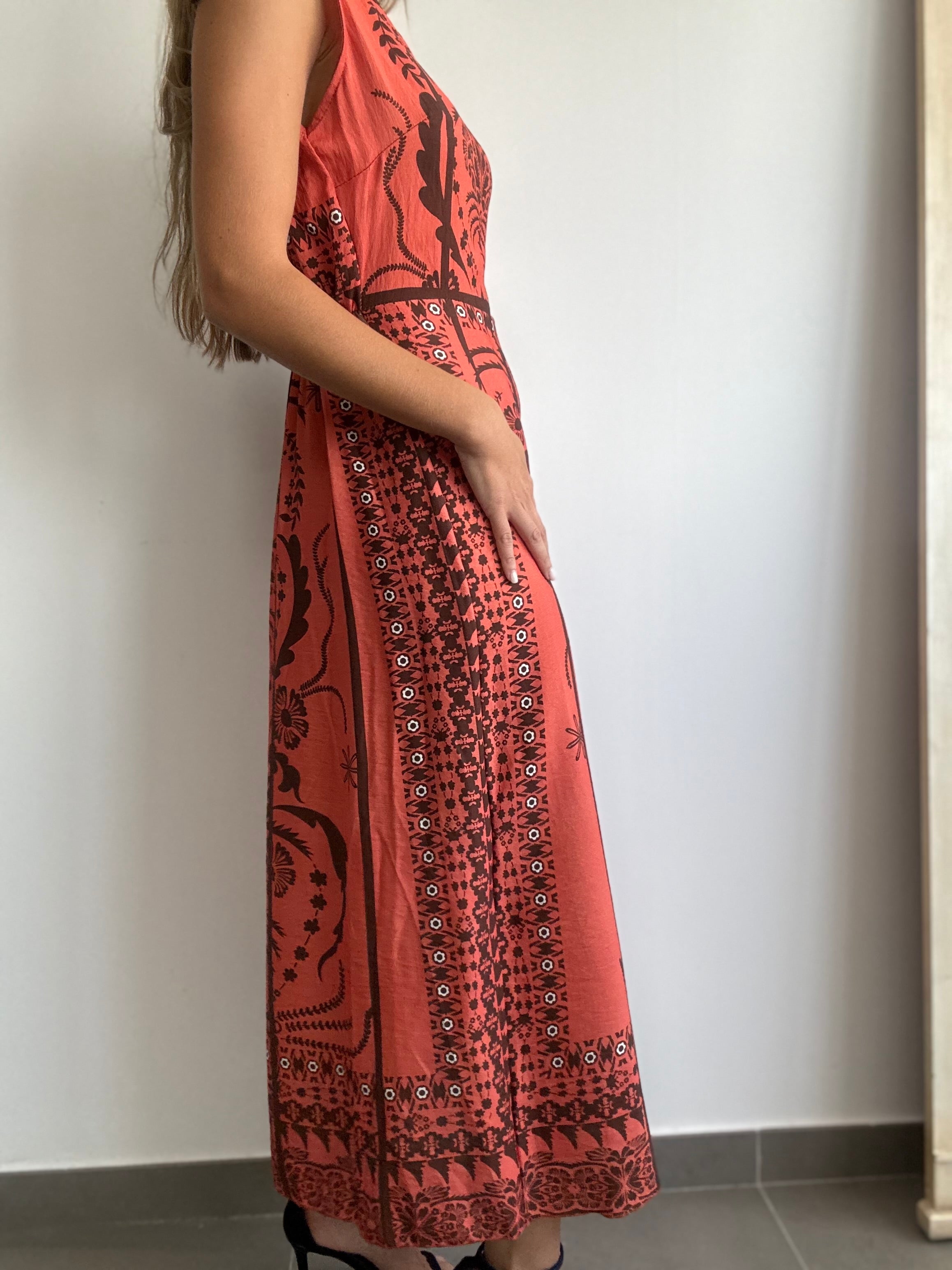 VESTIDO MOSAICO MELOCOTÓN