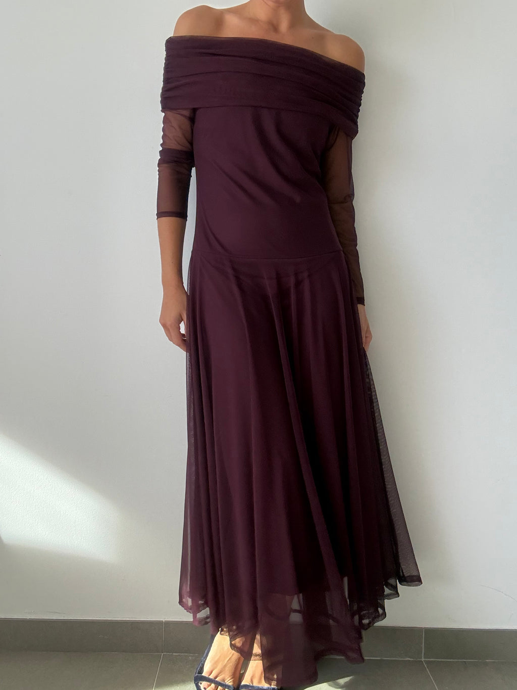 VESTIDO BALCÓN BERENJENA