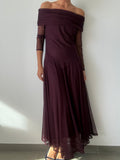 VESTIDO BALCÓN BERENJENA