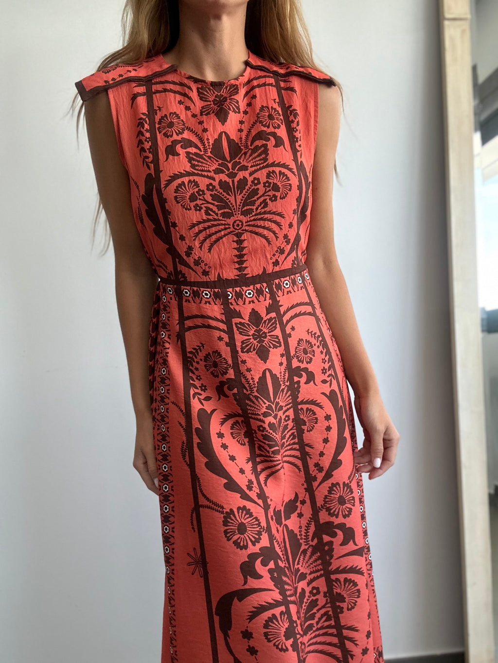 VESTIDO MOSAICO MELOCOTÓN