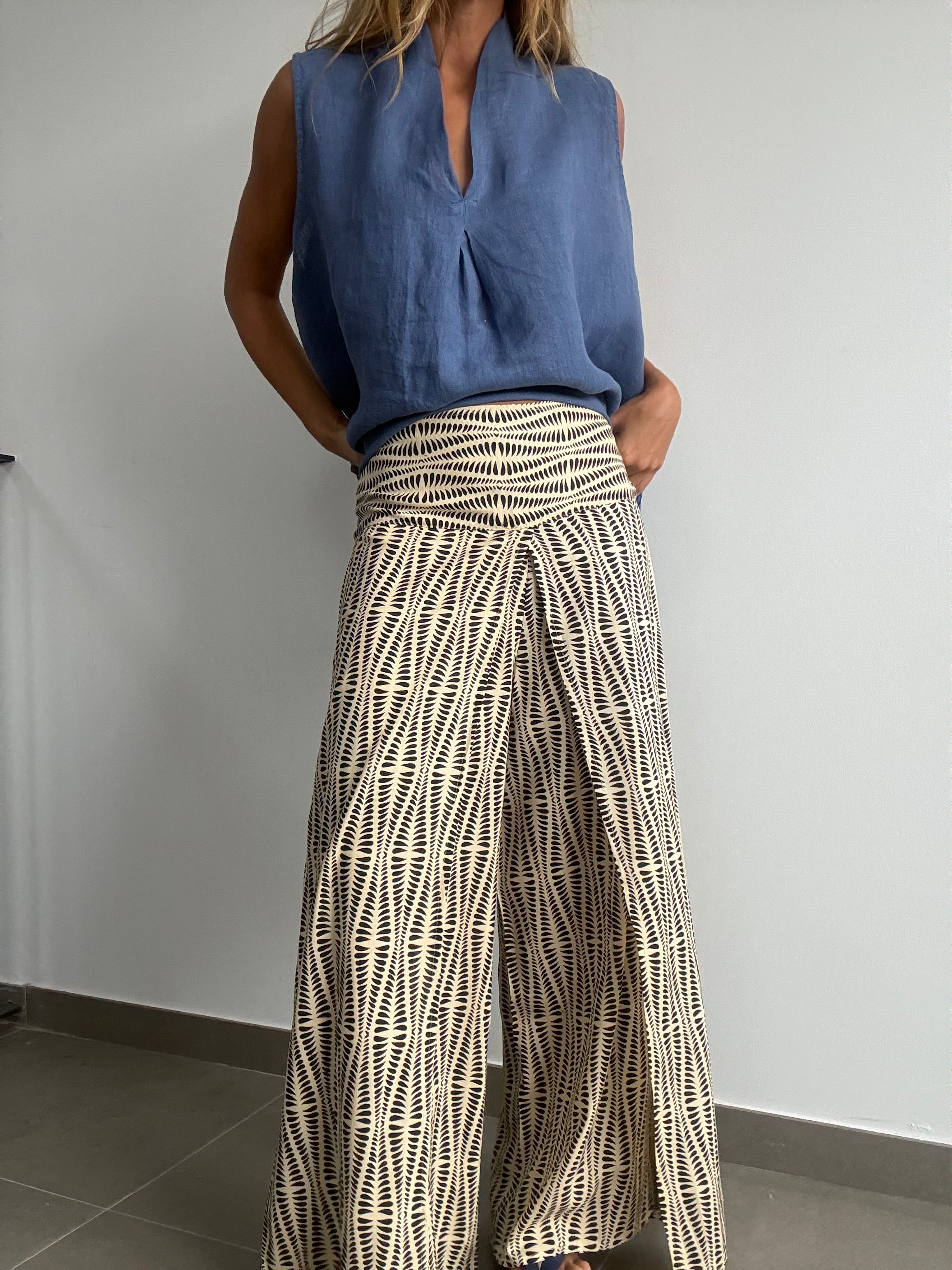 PANTALÓN RODAS BEIGE/NEGRO