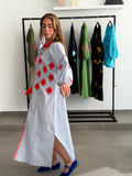 VESTIDO MACEDONIA CELESTE/ROJO