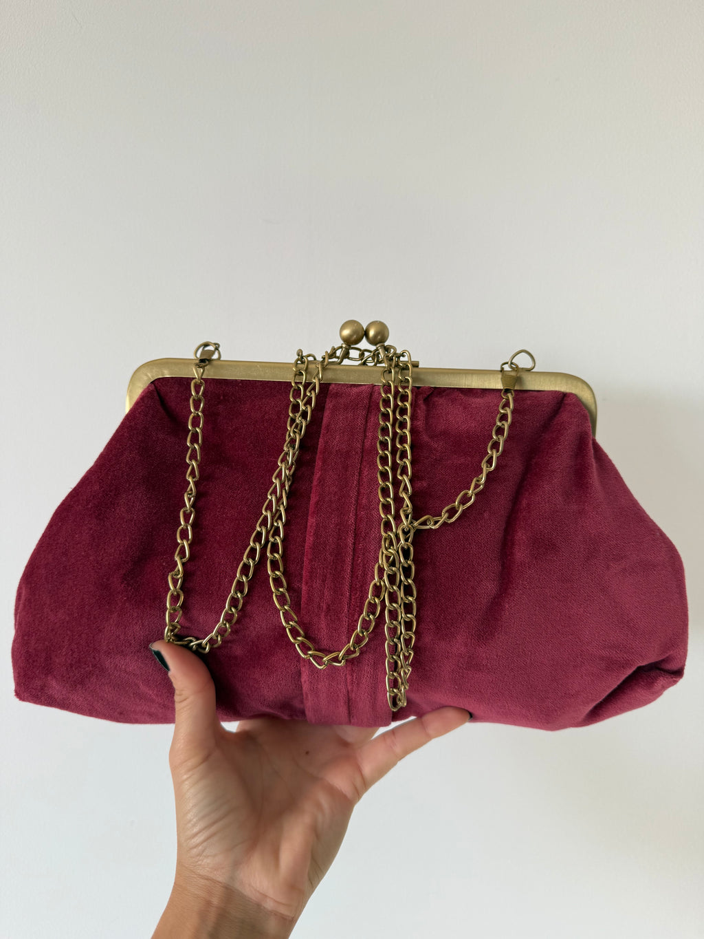 BOLSO VELUTO FRAMBUESA