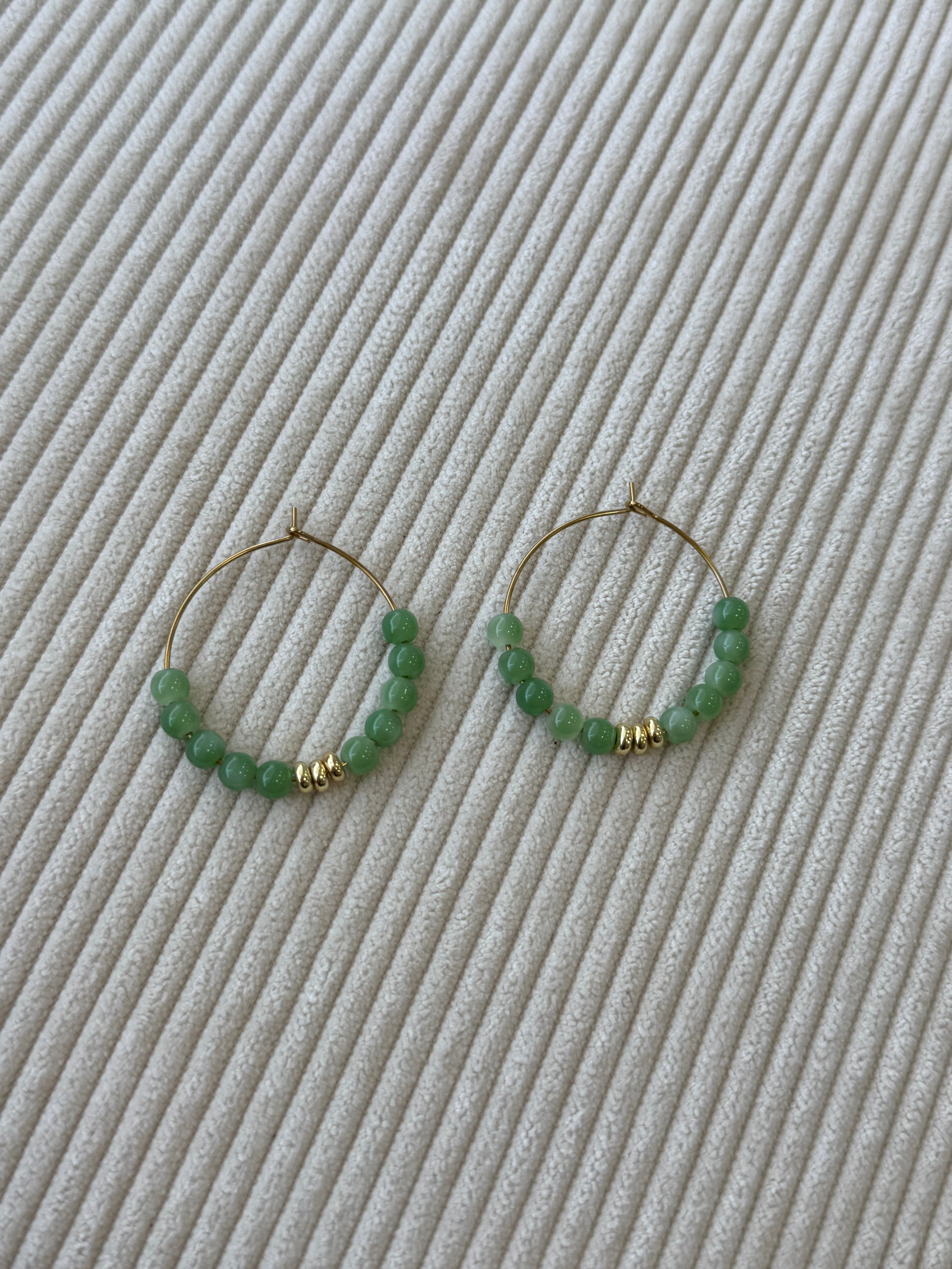 PENDIENTE ANILLA VERDE