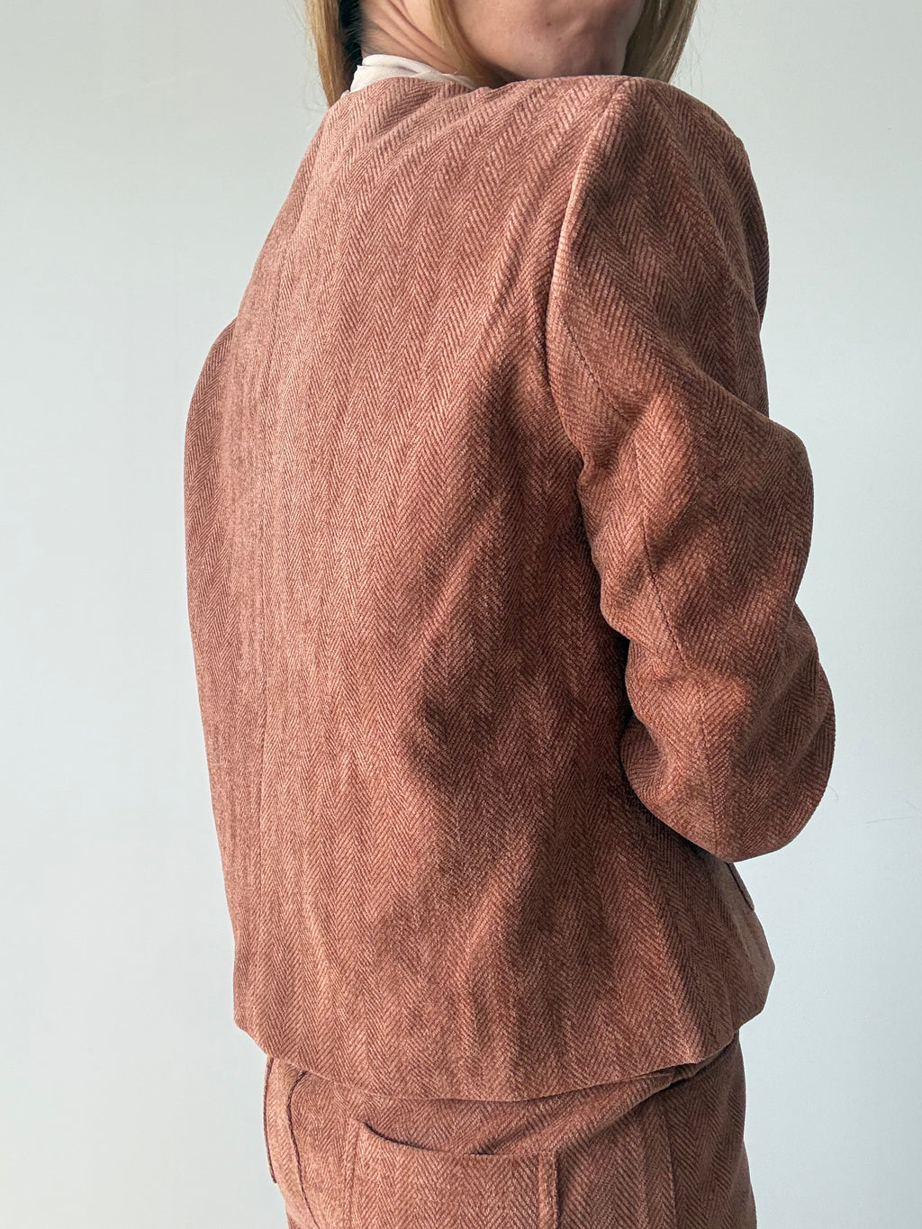 CHAQUETA ESPIGA MELOCOTON