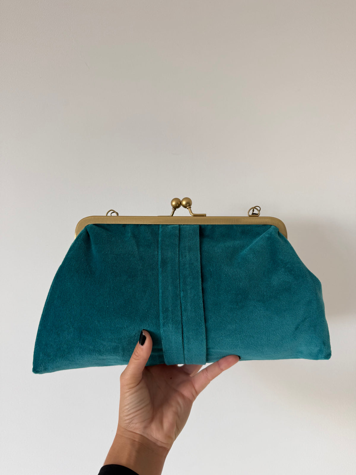 BOLSO VELUTO VERDE AGUA