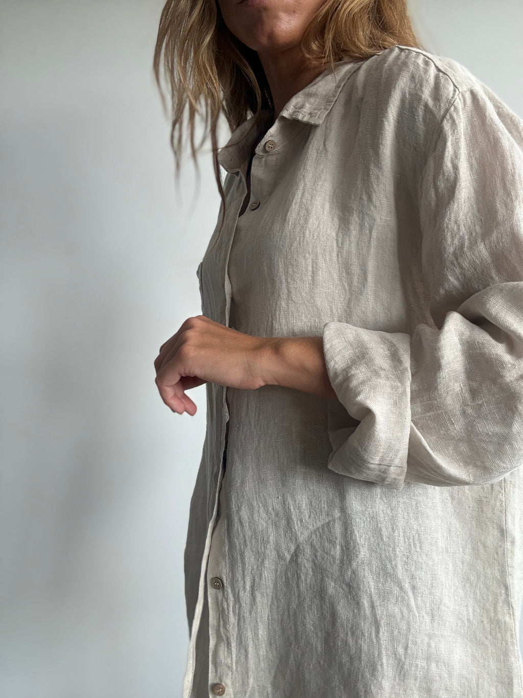 CAMISA LINO UNISEX CRUDO
