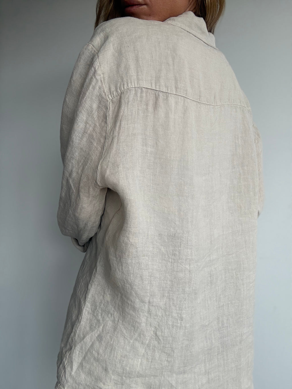 CAMISA LINO UNISEX CRUDO