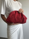 BOLSO RAFIA CONCHA ROJO