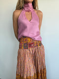 TOP TENCEL ESCOTE HALTER ROSA