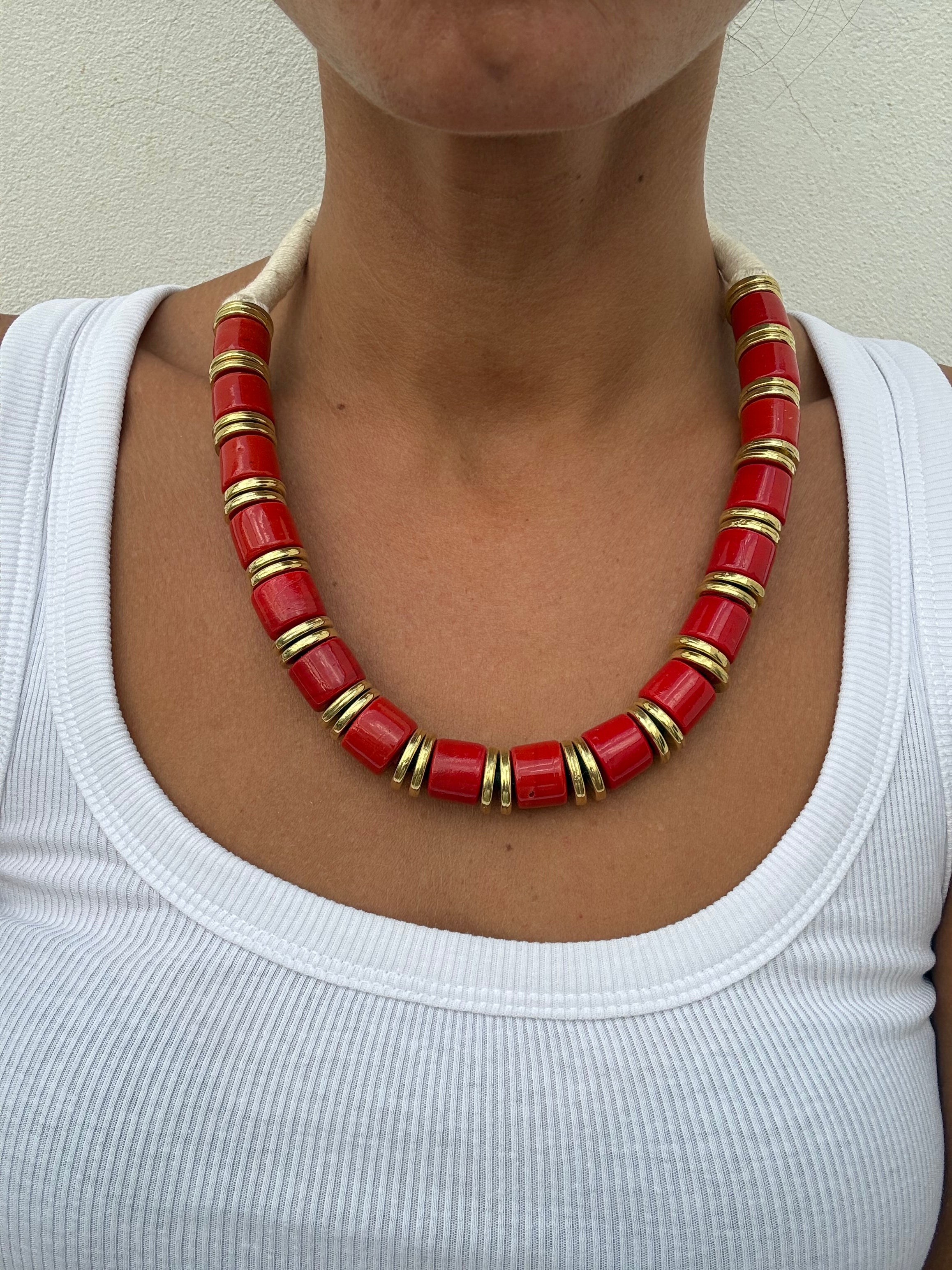 COLLAR MASÁI ROJO