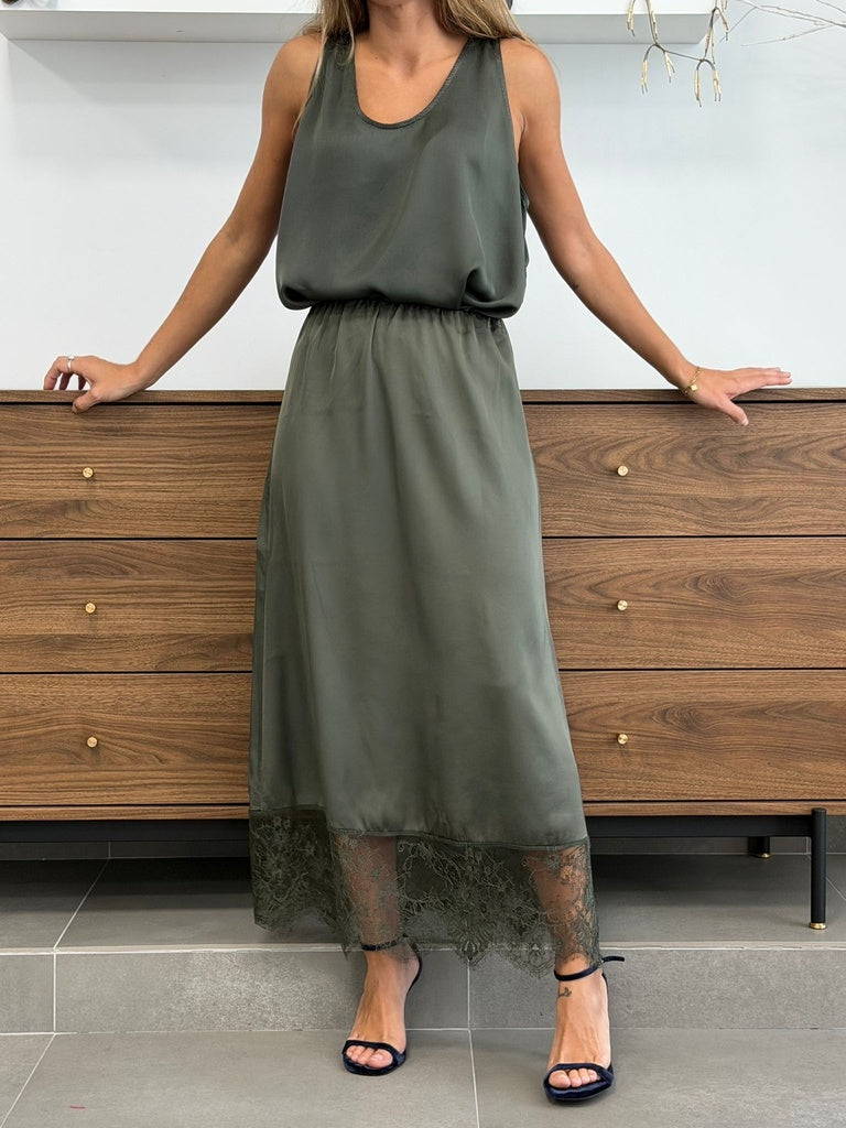 FALDA ENCAJE VERDE BOTELLA