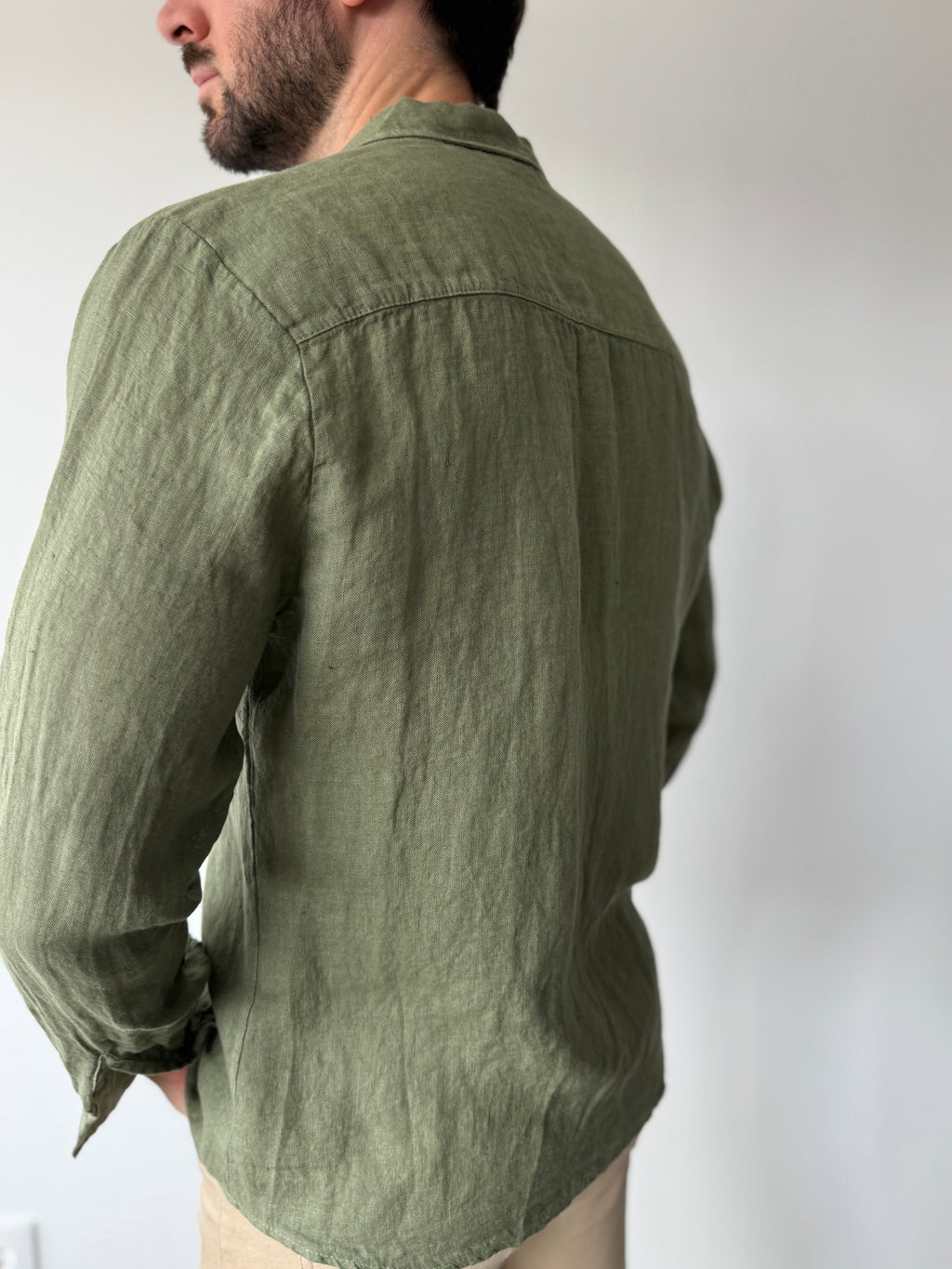 CAMISA LINO UNISEX CAQUI
