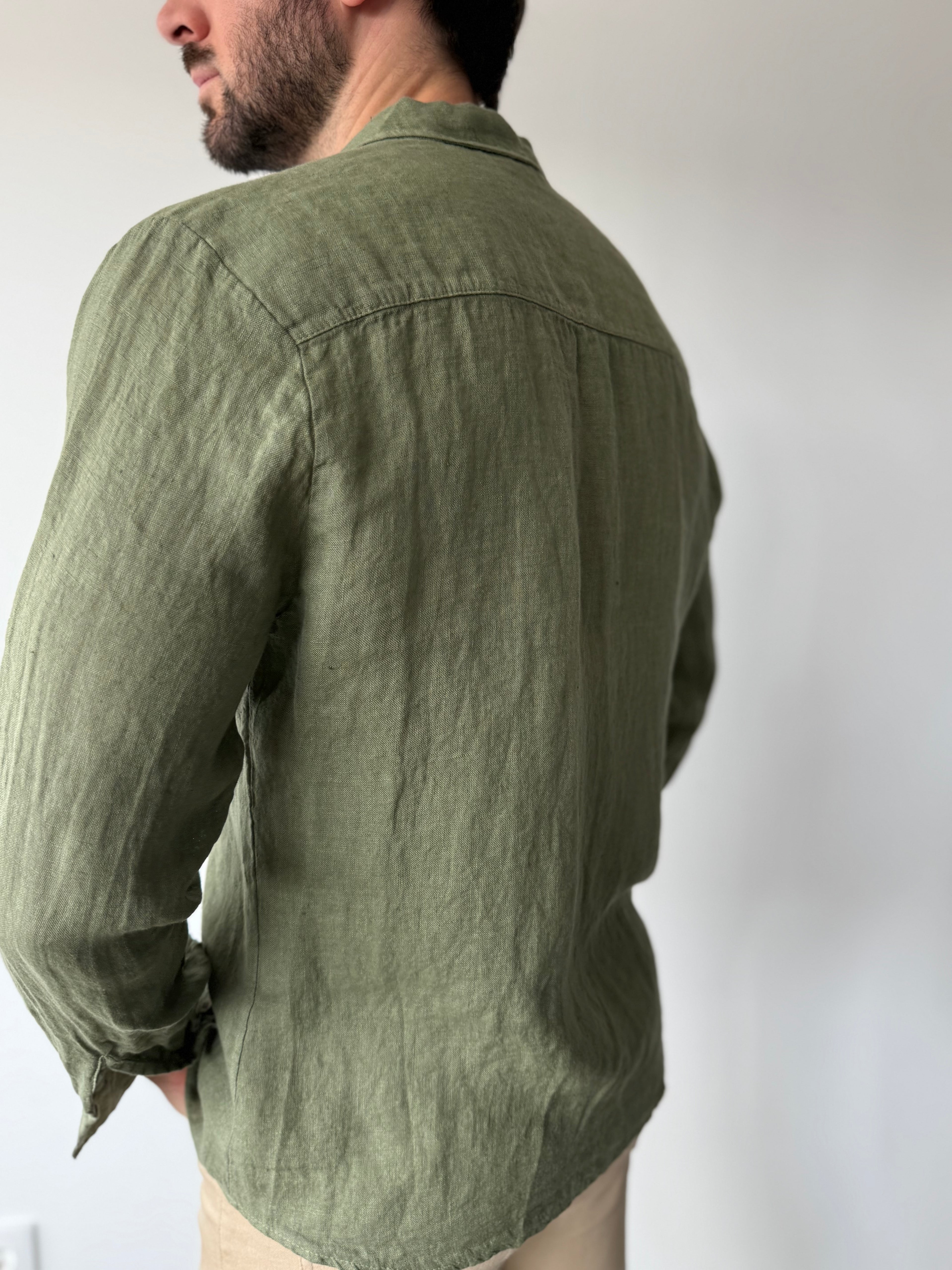 CAMISA LINO UNISEX CAQUI