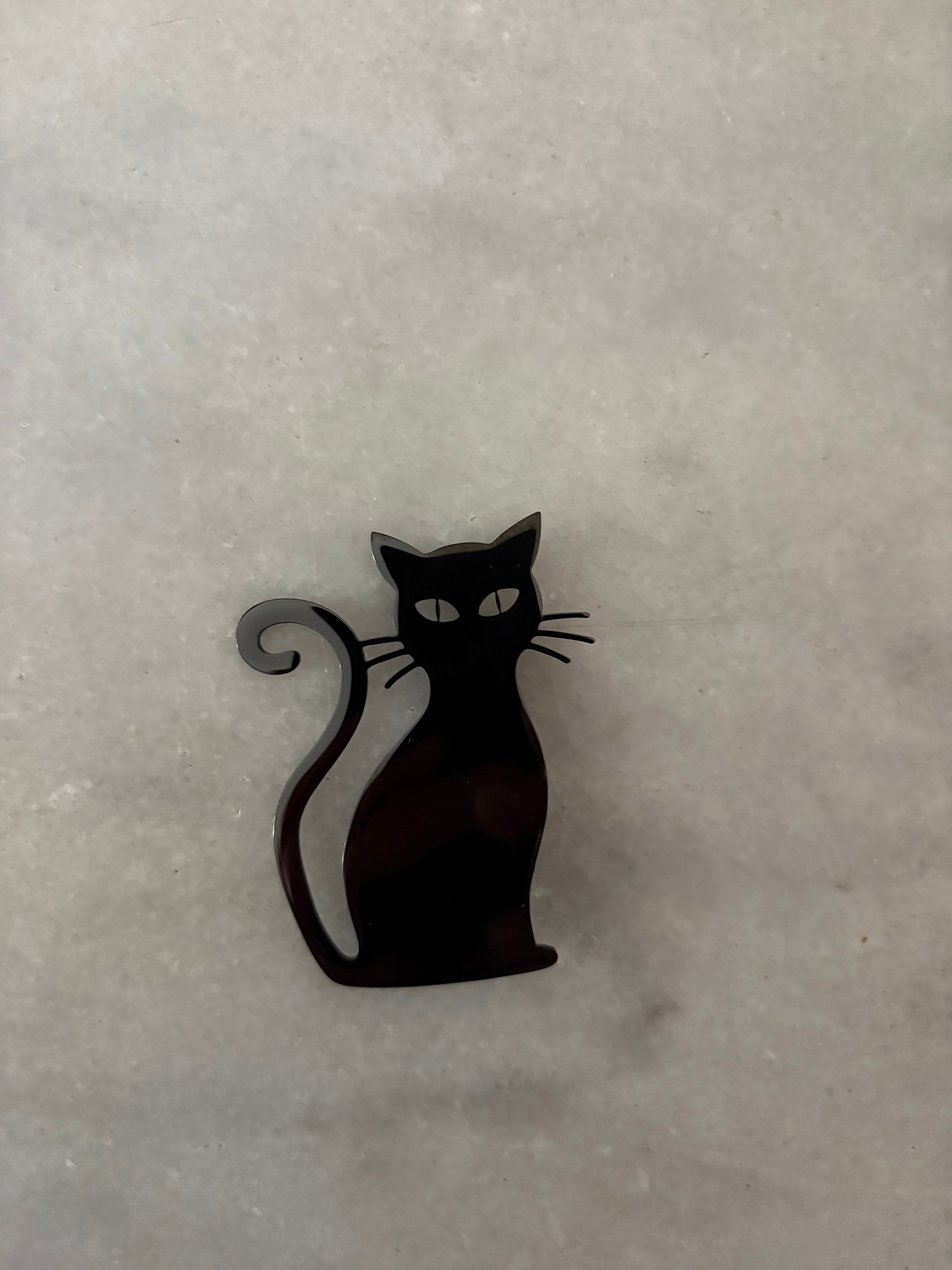 BROCHE GATO TITANIO