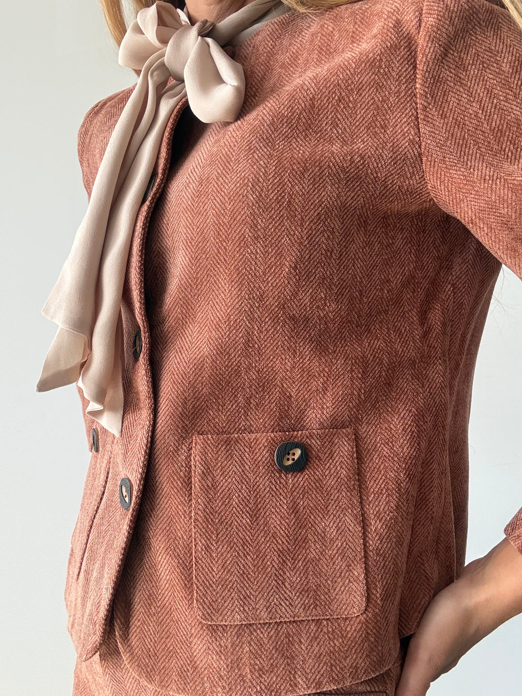 CHAQUETA ESPIGA MELOCOTON
