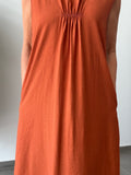VESTIDO FRUNCIDO TEJA
