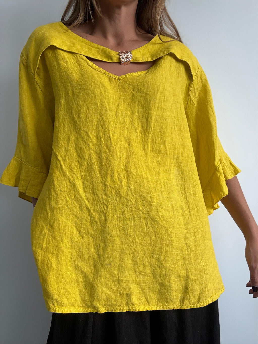 CAMISA PERDITA MOSTAZA