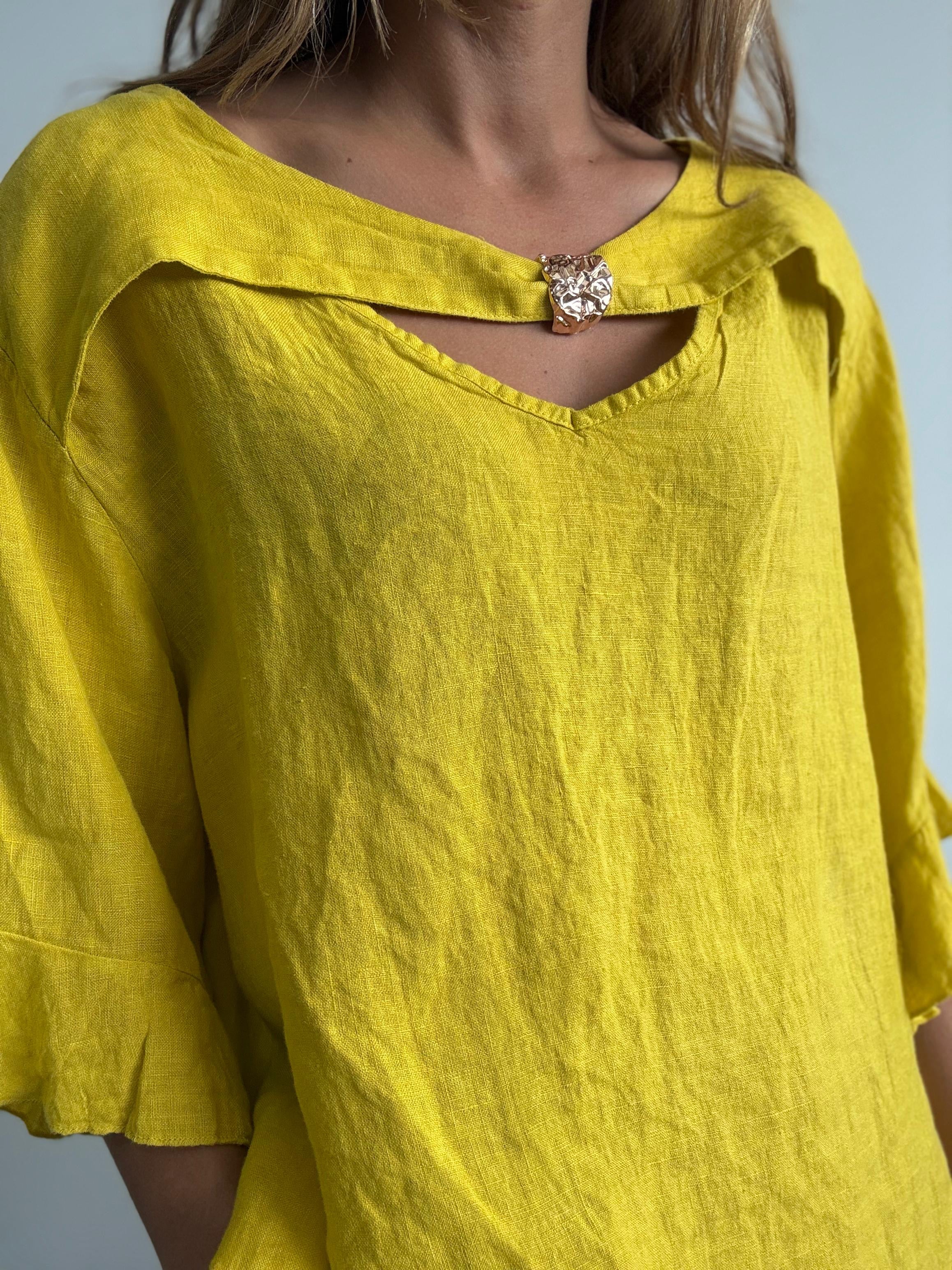 CAMISA PERDITA MOSTAZA