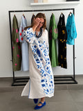 VESTIDO MACEDONIA BLANCO/AZUL